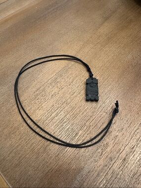🇲🇽 Handmade Black Cord Necklace with Carved Pendant I Think From Mexico